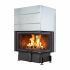 Каминная топка ЭкоКамин Дельта 800 PB два стекла принтинг, подовое горение черный шамот