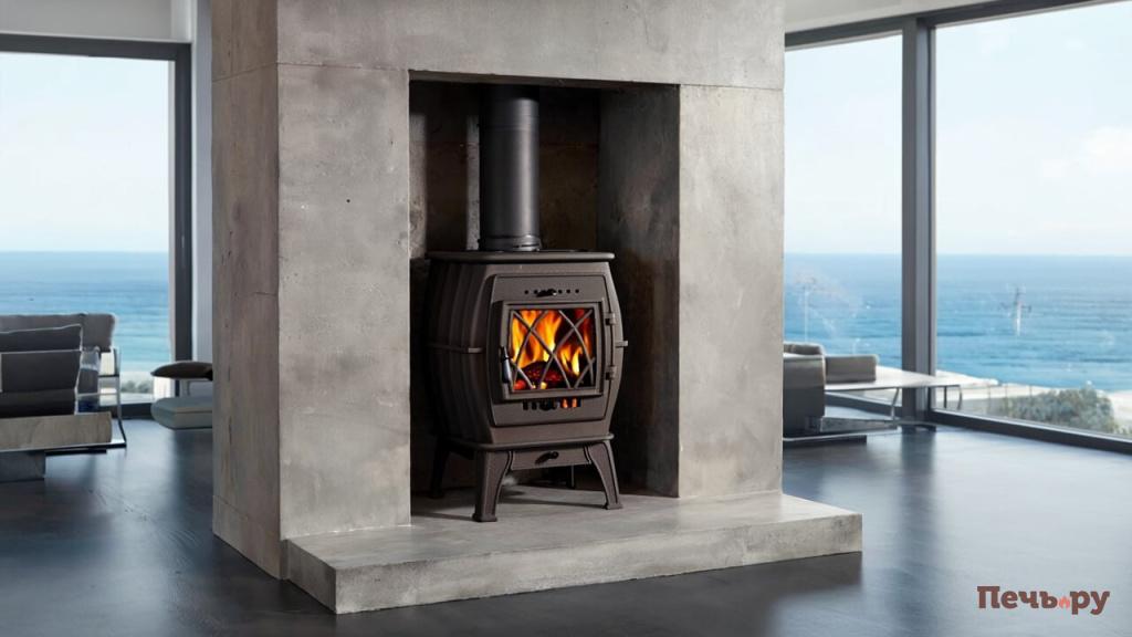 Gen4 печь встроена в нишу в стене в комнате с большими окнами и видом на море 1742292894 (1).jpg
